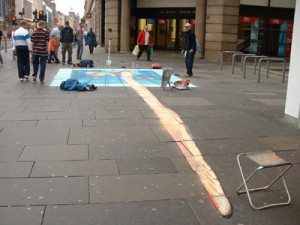 Sidewalk Art Marriage Proposal